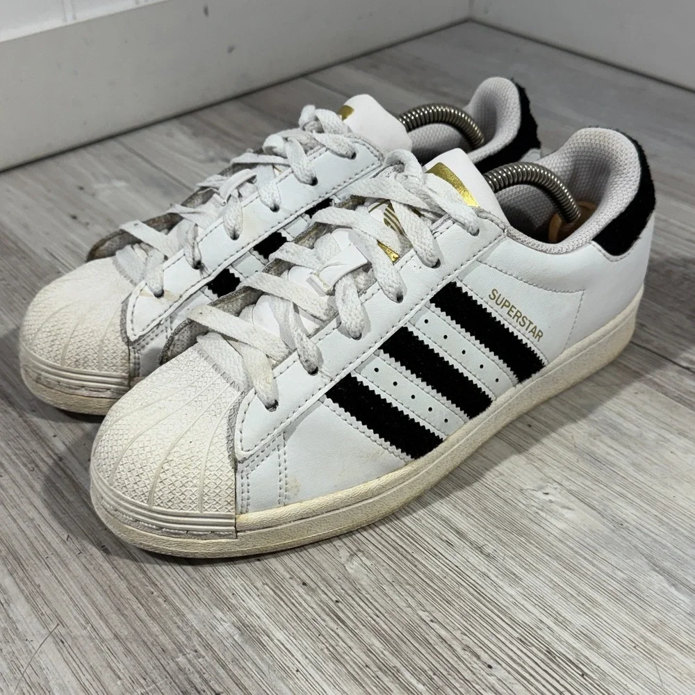 Adidas Superstar‎ Shoes Youth Size 5.5 White W/ Black Stripes Shell Toe 789002